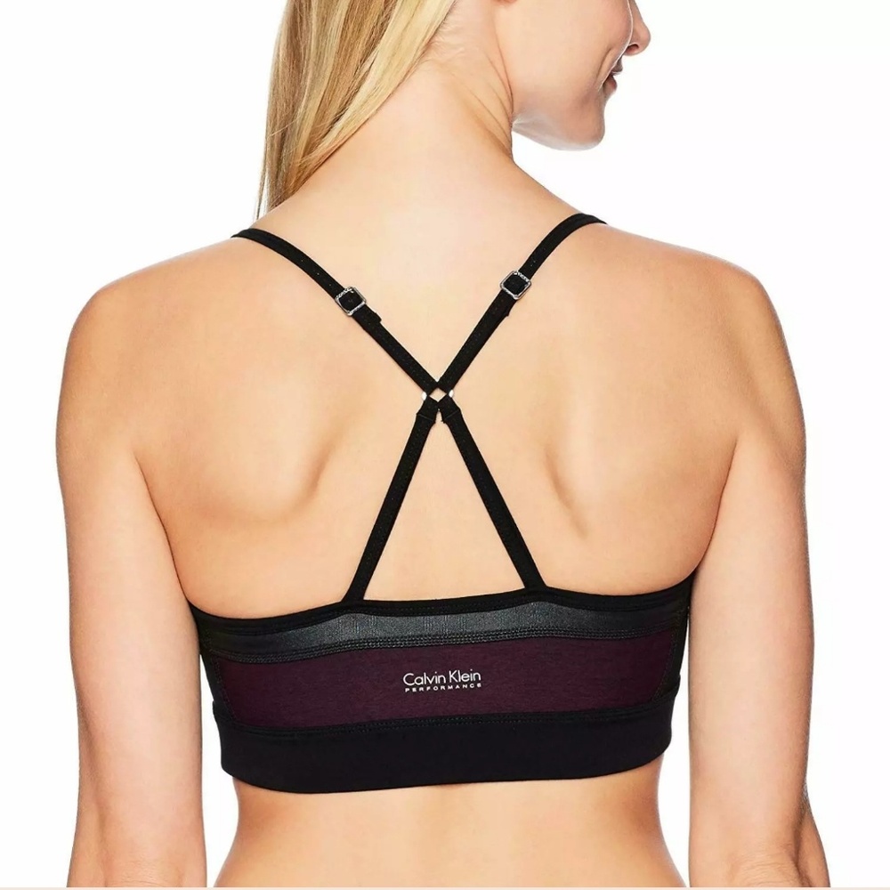 Calvin Klein Performance Front Merlot Keyhole Bra
